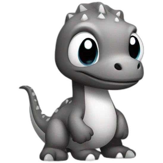 Black and white dino emoji