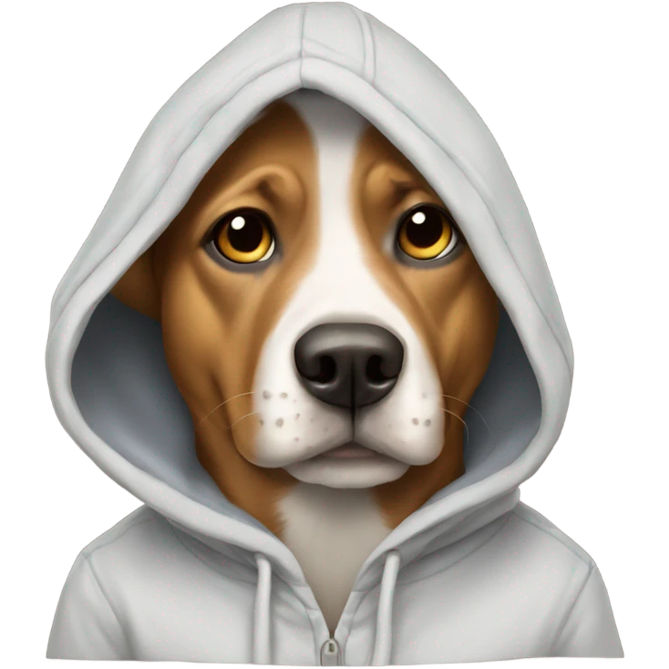 Dog wearing hoodie emoji