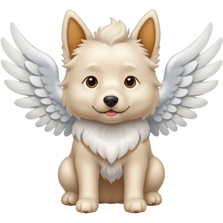Perro blanco con alas emoji