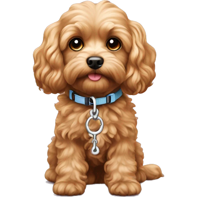 cavapoo on leash emoji
