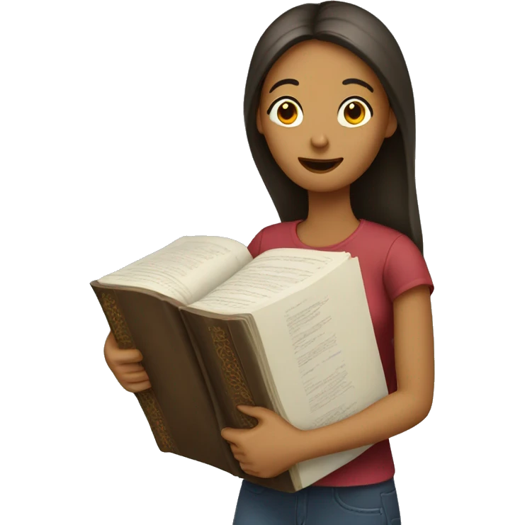 woman carrying a huge dictionary emoji