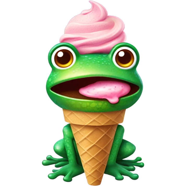 Frog eating ice cream  emoji