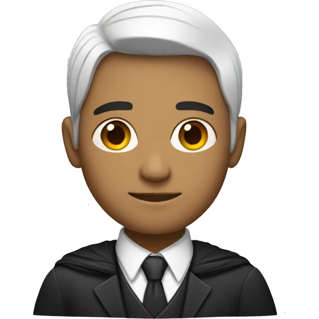 Man, white, black hair with side fade wearing a suit and with a back cape on shoulders emoji