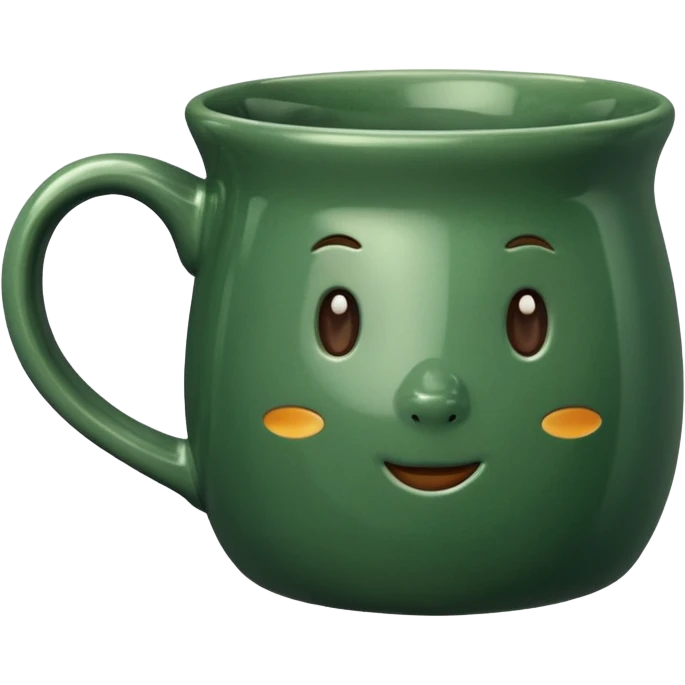 the mug is beautiful, vintage, deep green color emoji