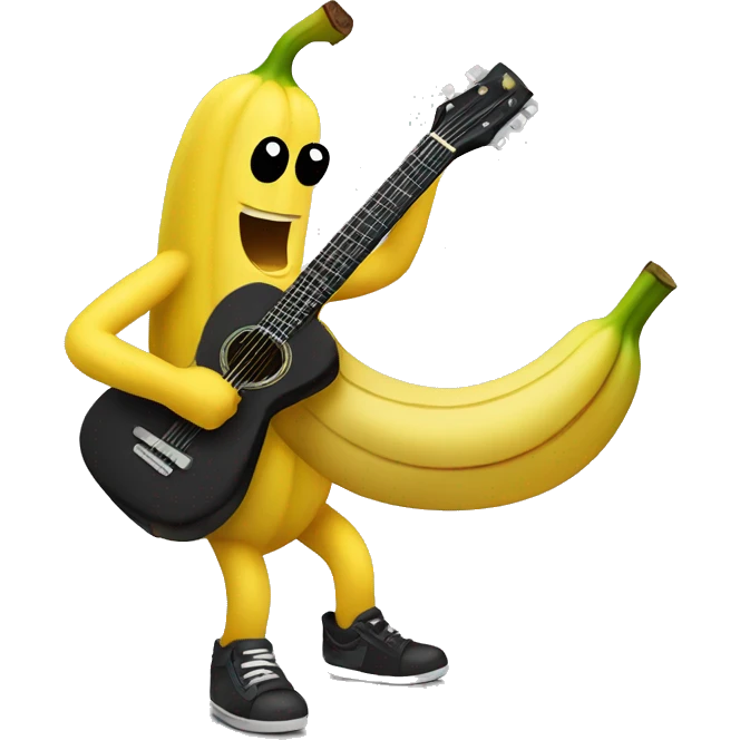 Un banano tocando una guitarra emoji