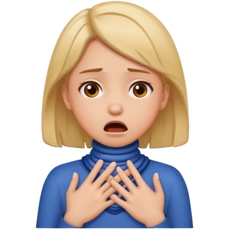 Girl with hands around her neck choking emoji