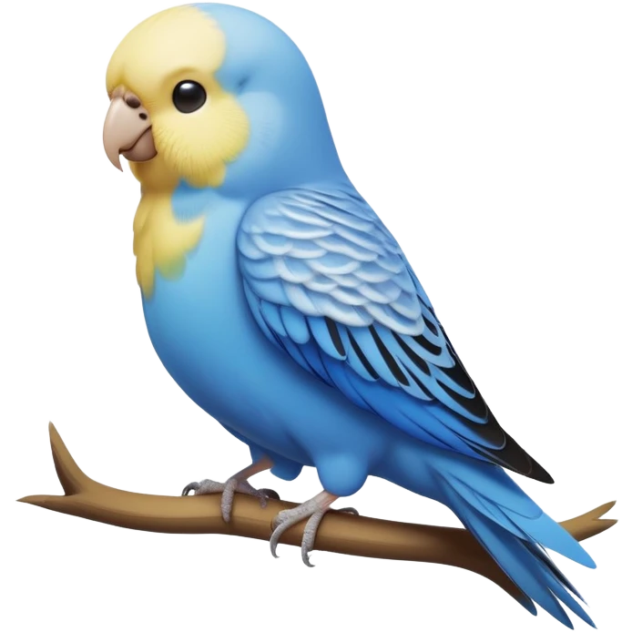 cinematic-[budgie]-realistic-full-body-perched-emoji,-wings-out-flying,-head-tilted-dramatically,-sleek-[blue]-feathers,-simplified-yet-realistic-focused-features,-highly-detailed,-glowing-with-an-almost-sarcastic-glow emoji