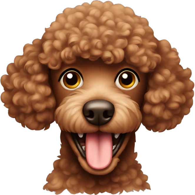 Brown Poodle with teeth emoji
