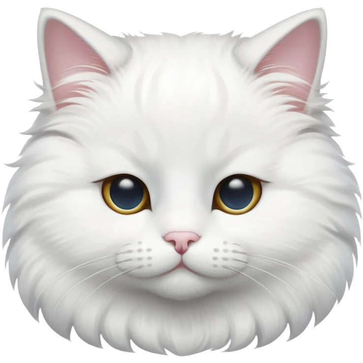 A white cat sitting with eyes closed emoji