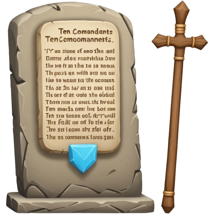 Ten commandments tablets and staff simplify emoji