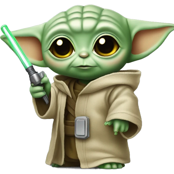 Baby Yoda is holding yellow screwdriver emoji