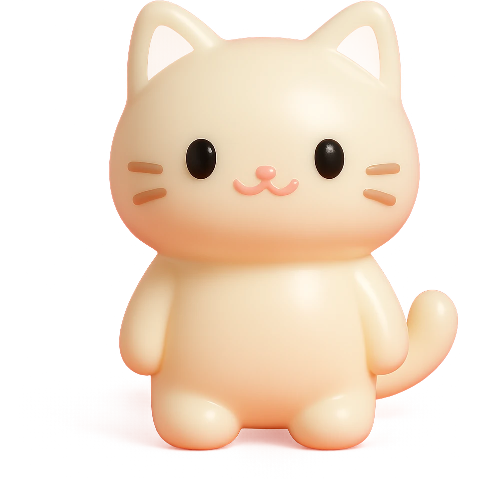 cute and simple cat character emoji