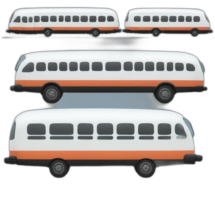 a vehicle left side is a bus right side is a train emoji