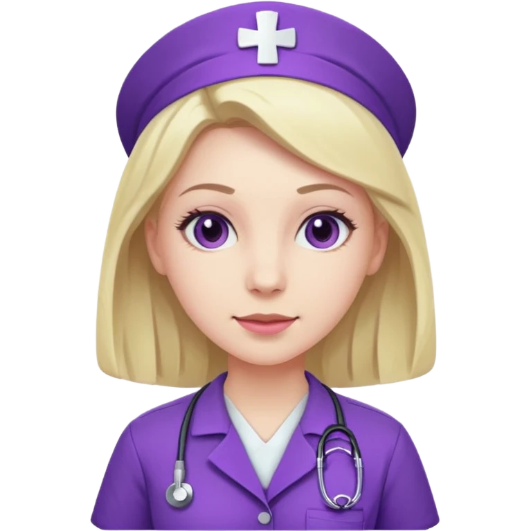 Nurse with purple uniforms  emoji