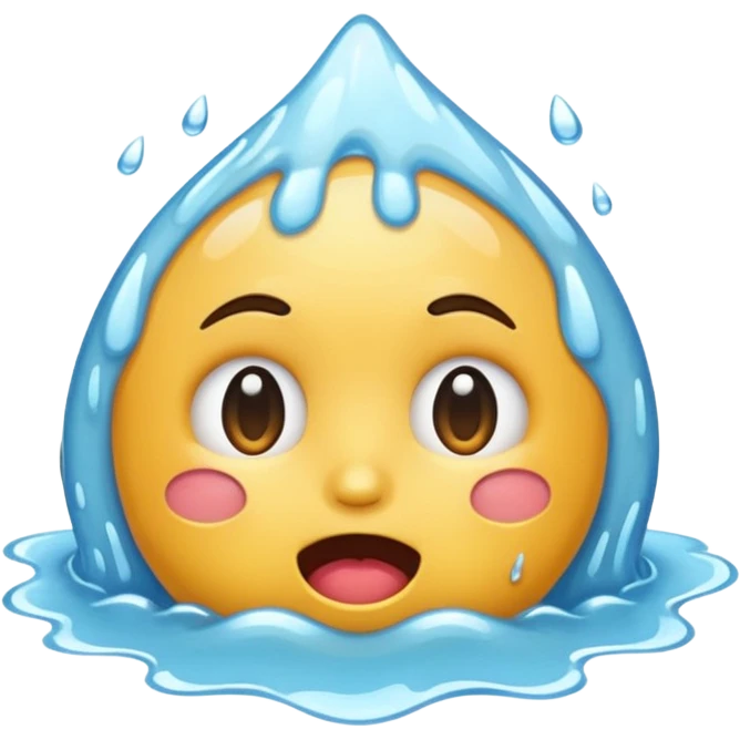 Make it emoji not a person Drooling and face wet and water is white emoji