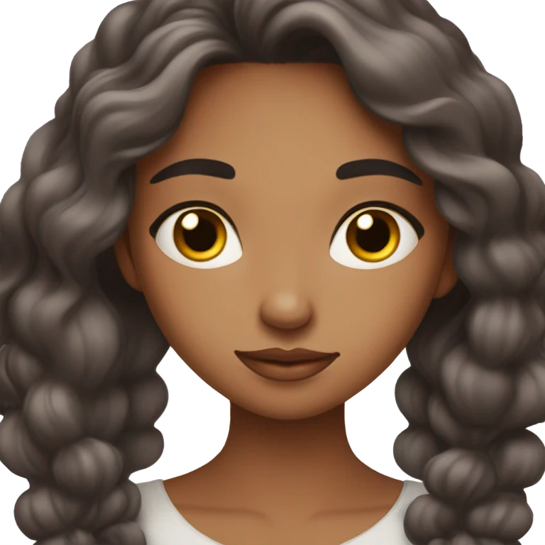 a beautiful brunette girl who takes care of her face emoji