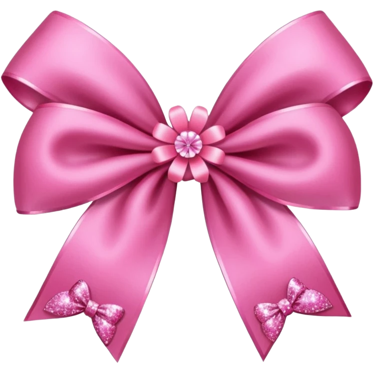 kpop flower bow with glitter emoji