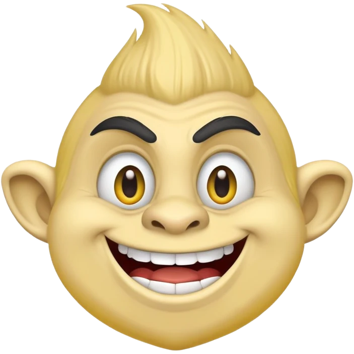 Internet meme troll face with a mischievous grin, typical YouTube thumbnail style emoji