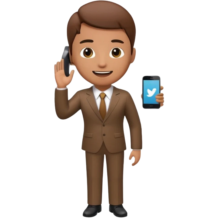 A 3D full body MNC Employee bitmoji talking on mobile with someone emoji