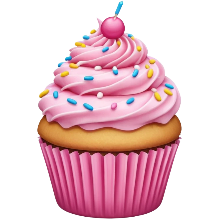 Cupcake with pink icing emoji