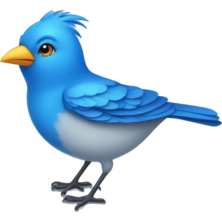 a very happy blue bird  emoji