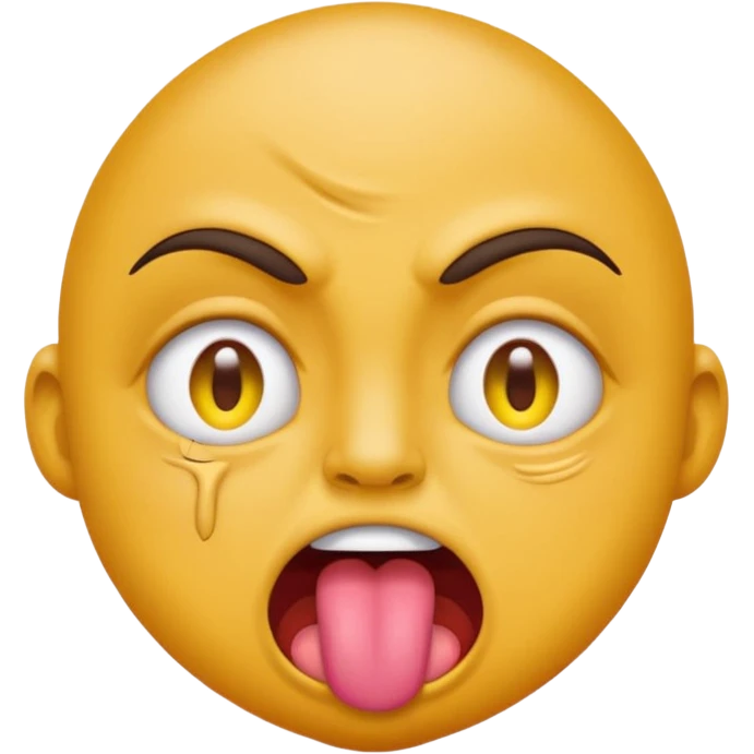 ugly pleading with eyes yellow emoticon🥺👀 emoji with tongue out emoji