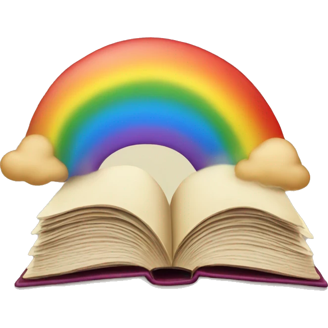 The book and the rainbow emoji