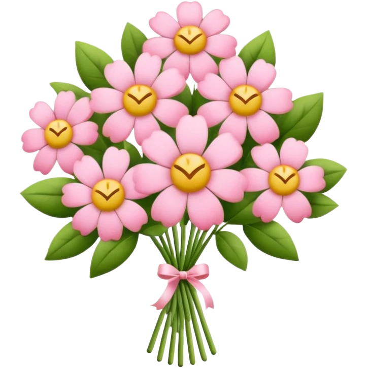 pastel pink flower bouquet, iOS Apple emoji style emoji