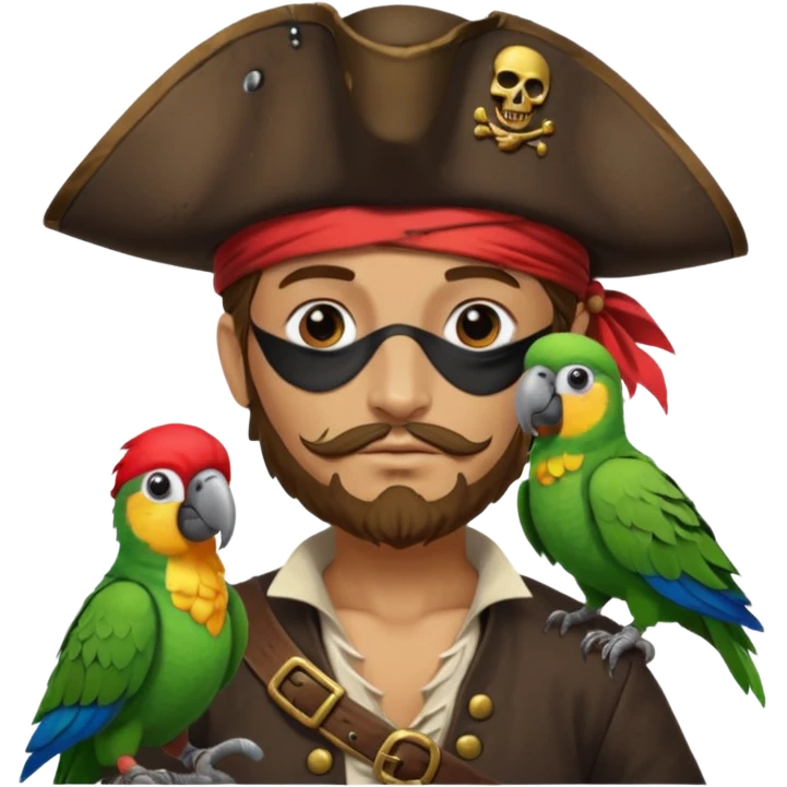 pirate and parrot emoji