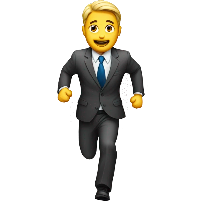 man in a business suit running
 emoji