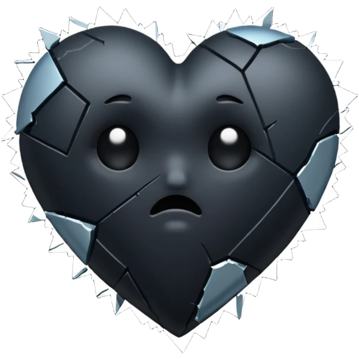 Black heart broken emoji