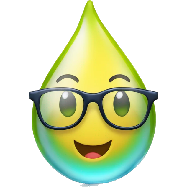 water drop with glasses emoji