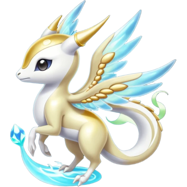 Angelic Divine Bioluminescent Translucent Luminescent Diaphanous Shiny Colorful Meloetta-Latias-Koraidon-Peppercat-Wargreymon-Protogen-Fakémon-fusion-hybrid-creature emoji