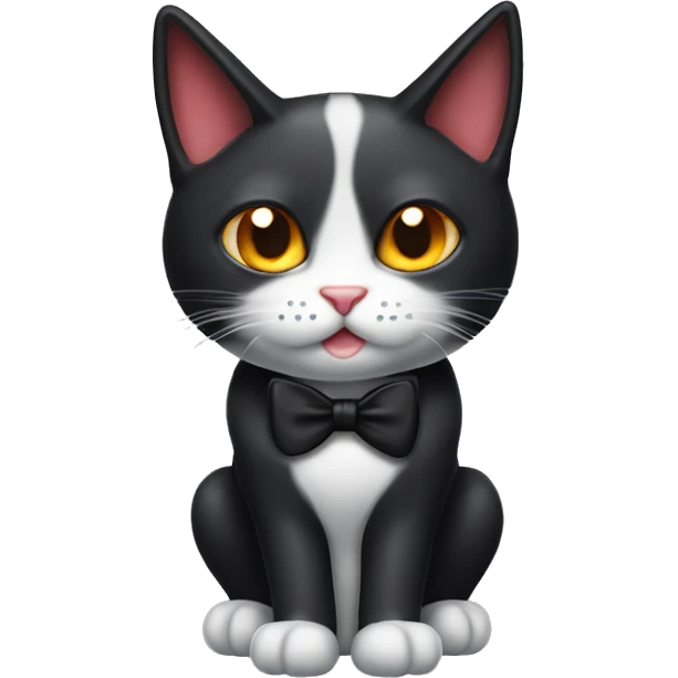 Tuxedo cat with devil horns  emoji