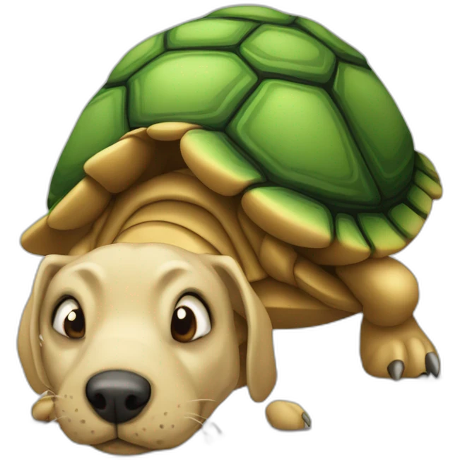 Tortue sur un chien emoji