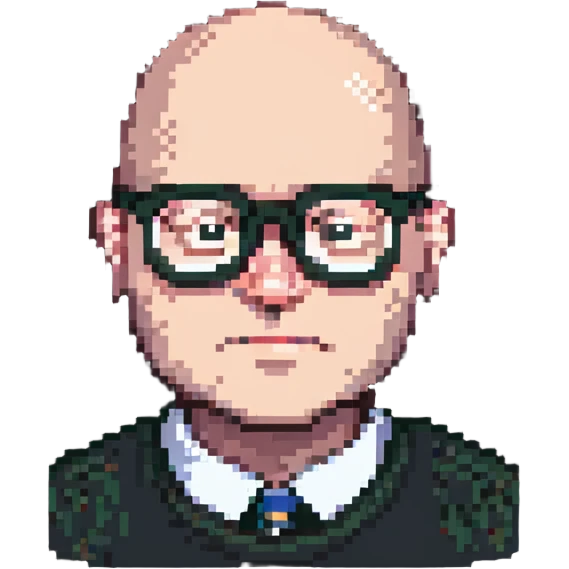 bald guy with glasses, looking dumb emoji