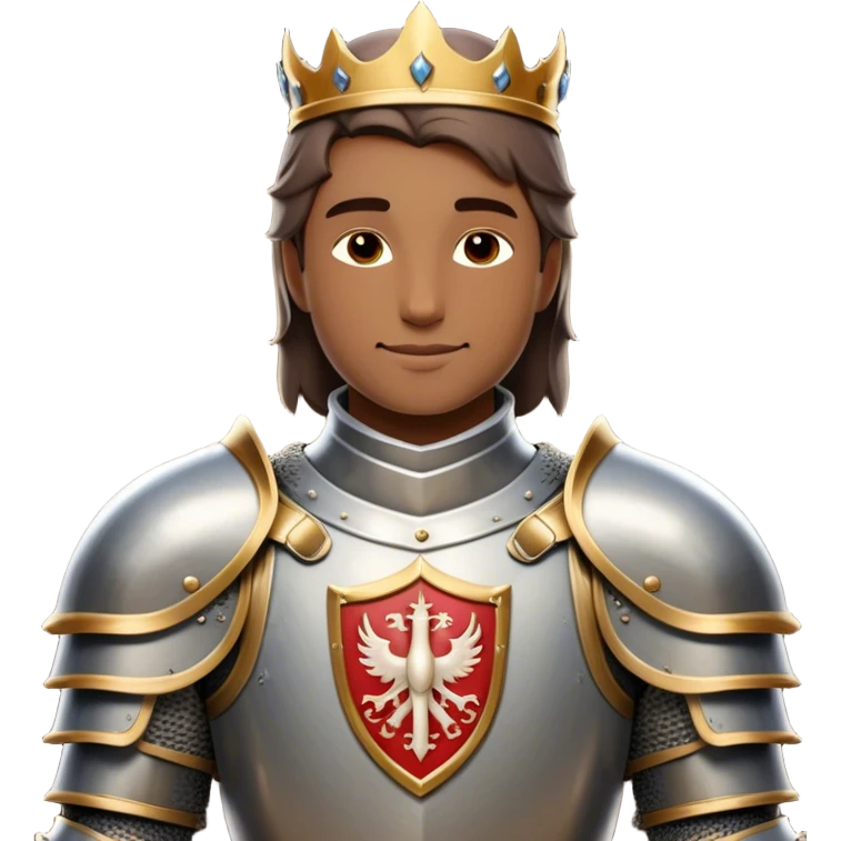 Clash of Clans aesthetic: Beautiful and Majestic Knight Portrait Emoji, Rendered in serene valor with a gentle, confident smile and regal bearing, showcasing a refined, elegantly armored form with polished heraldic accents and softly closed eyes in natural skin tone, Simplified yet exquisitely endearing features, highly detailed, glowing with a soft, majestic light, high shine, calm and heroic, stylized with an air of timeless chivalric grace, soft glowing outline, capturing the essence of a majestic knight whose noble spirit inspires epic quests! emoji