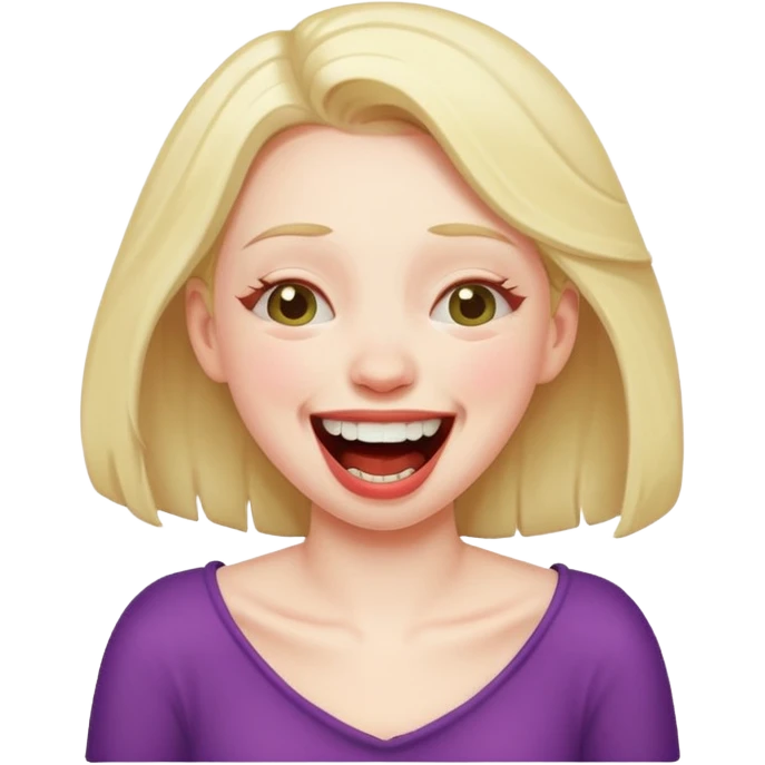 girl choking herself and laughing emoji