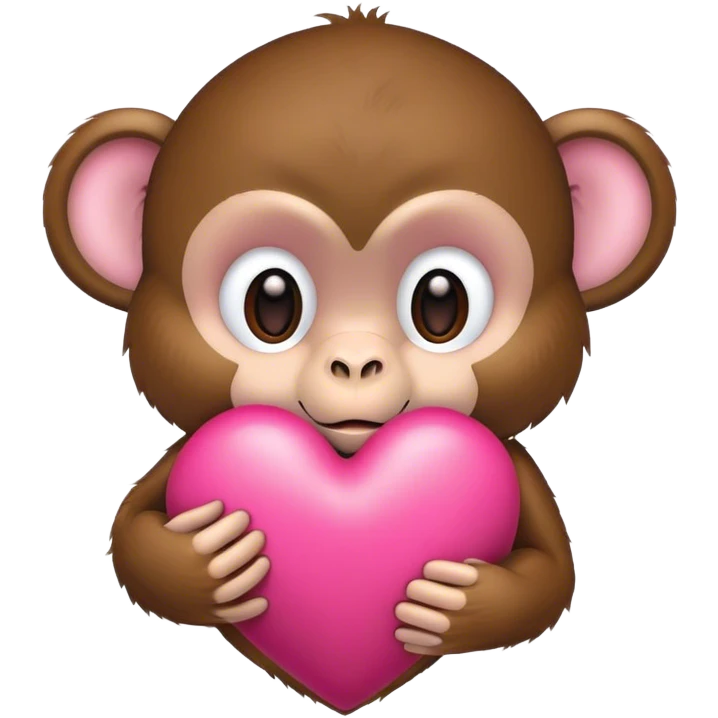 pink heart with monkey  emoji