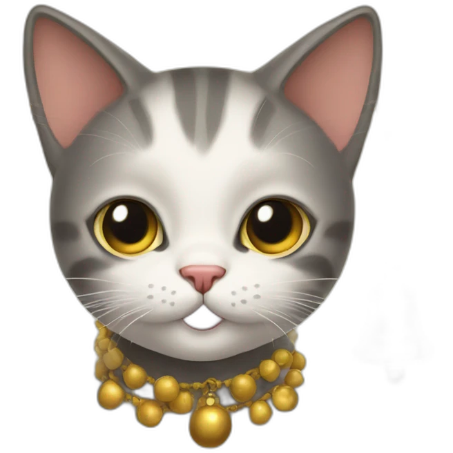 Cat whit bells and a children  emoji