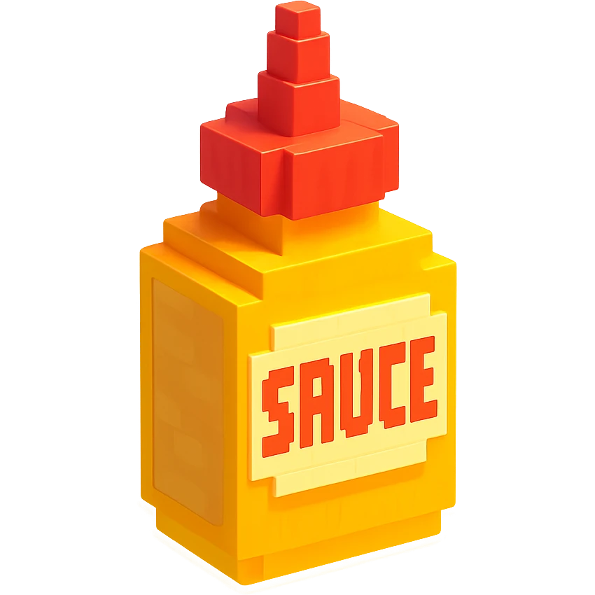 сделай соус из фастфуда светящийся, no background  emoji
