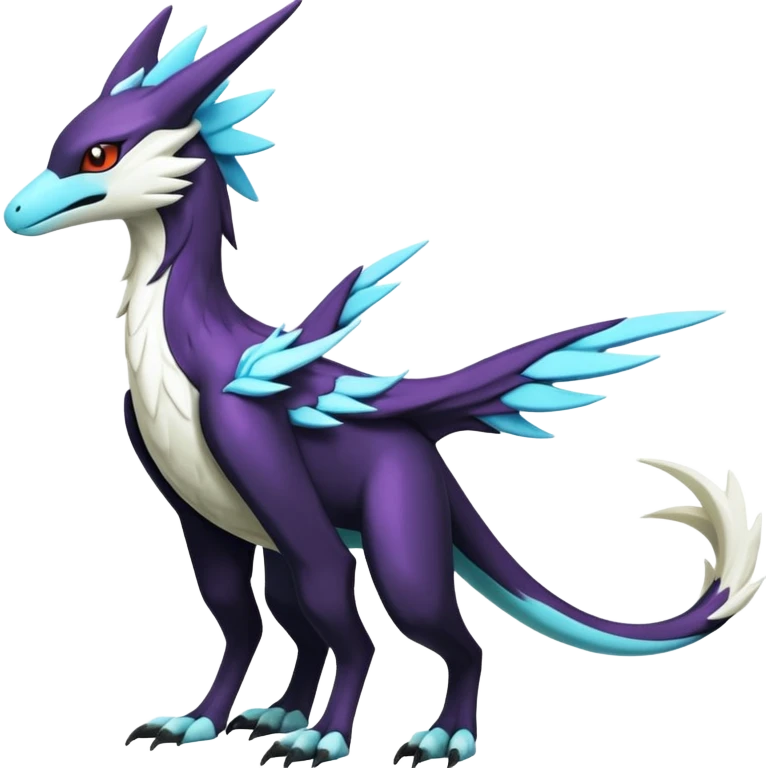 Colorful scaly flurry black dark shiny bioluminescent translucent luminescent neon pastel bright pale Latias-Sergal-Vernid-Silvally-Renamon-Zeraora-Bastet-Fakémon-hybrid-fusion-creature, full body emoji