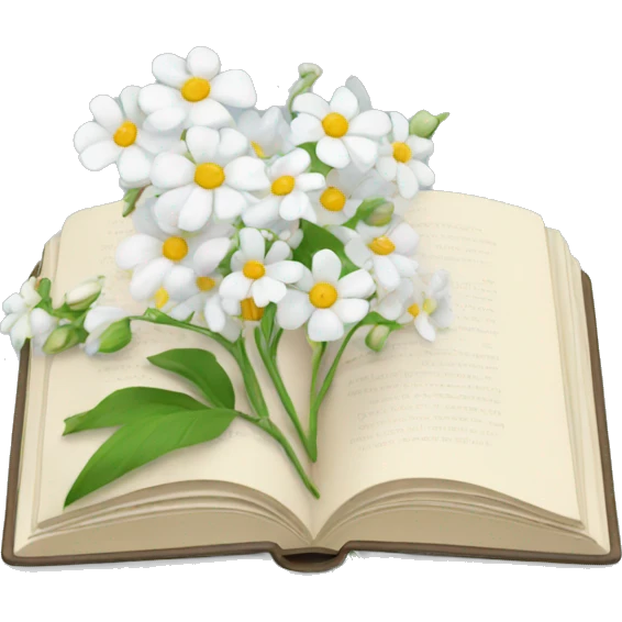 book with white flowers emoji