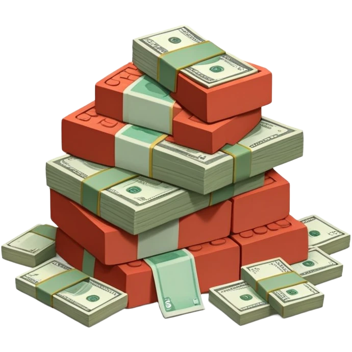 Bricks and stack bills  emoji