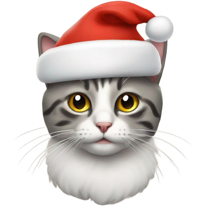 Cat with Christmas hat emoji