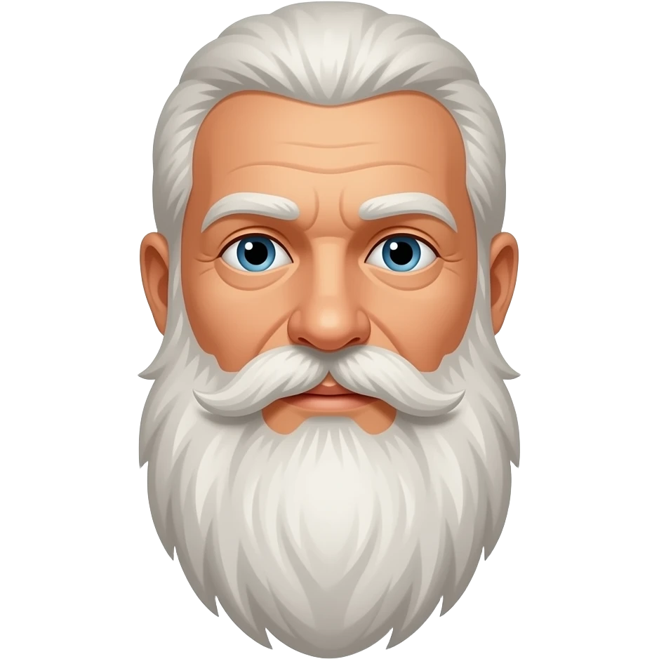 A man with a very long white thick beard and hair emoji