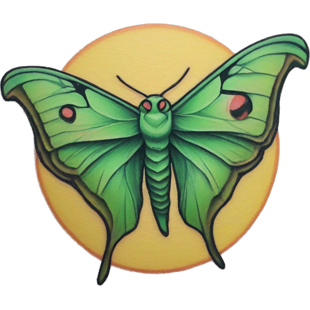 Luna moth knee tattoo emoji