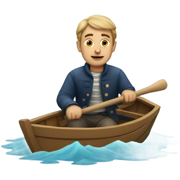 French guy in a boat emoji