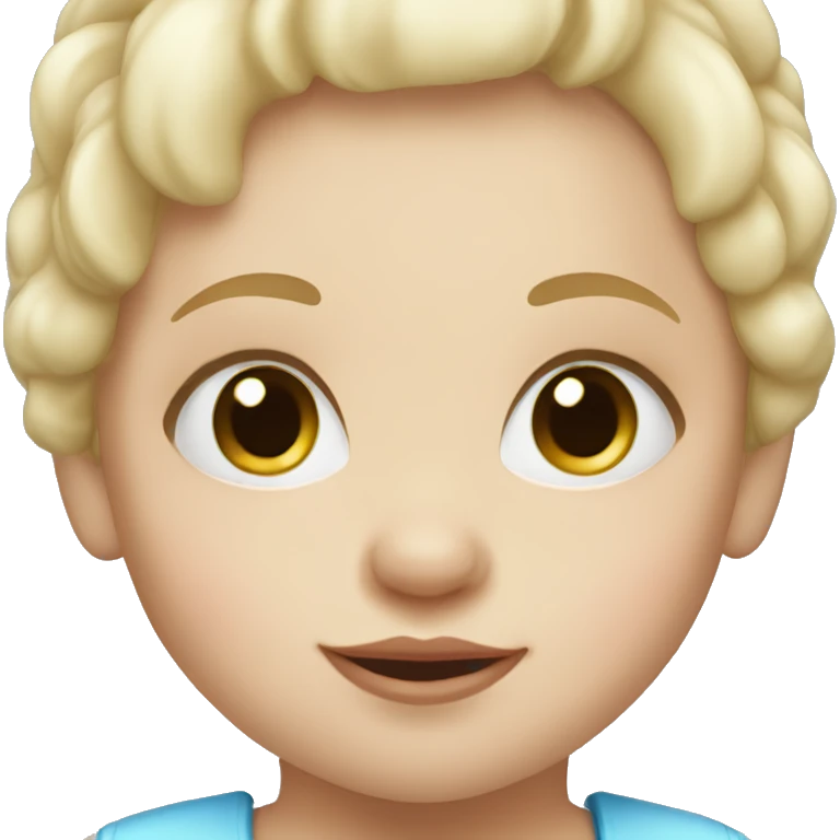 Blue eyed blonde toddler girl with white skin and short hair emoji