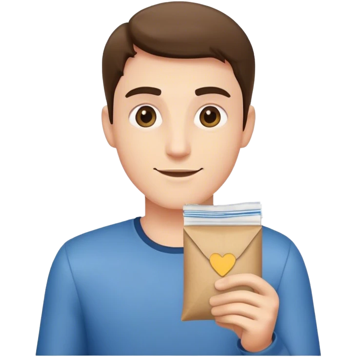 guy handing a packet emoji